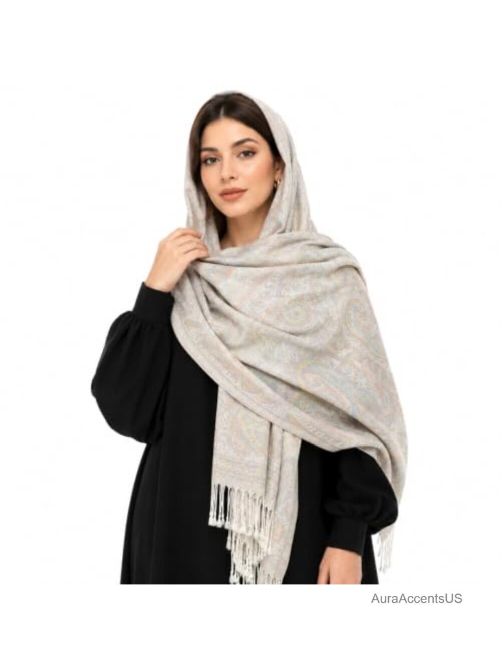 Vintage Paisley Shawl Tassels Pashmina Scarf Wrap Women